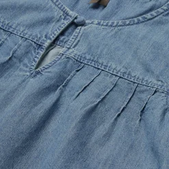 Short-Sleeved Denim Blouse