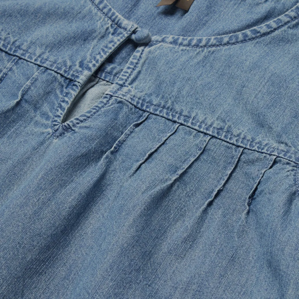 Short-Sleeved Denim Blouse
