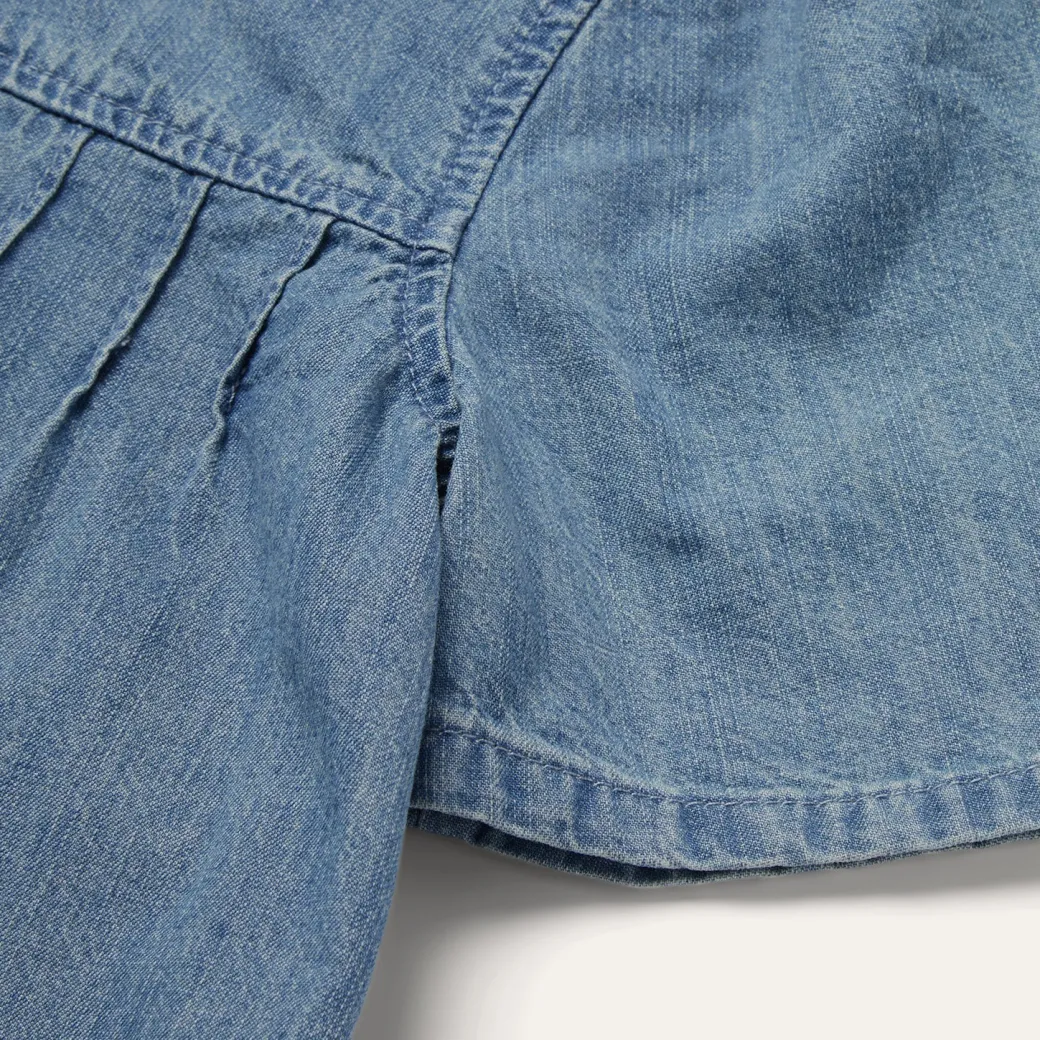 Short-Sleeved Denim Blouse