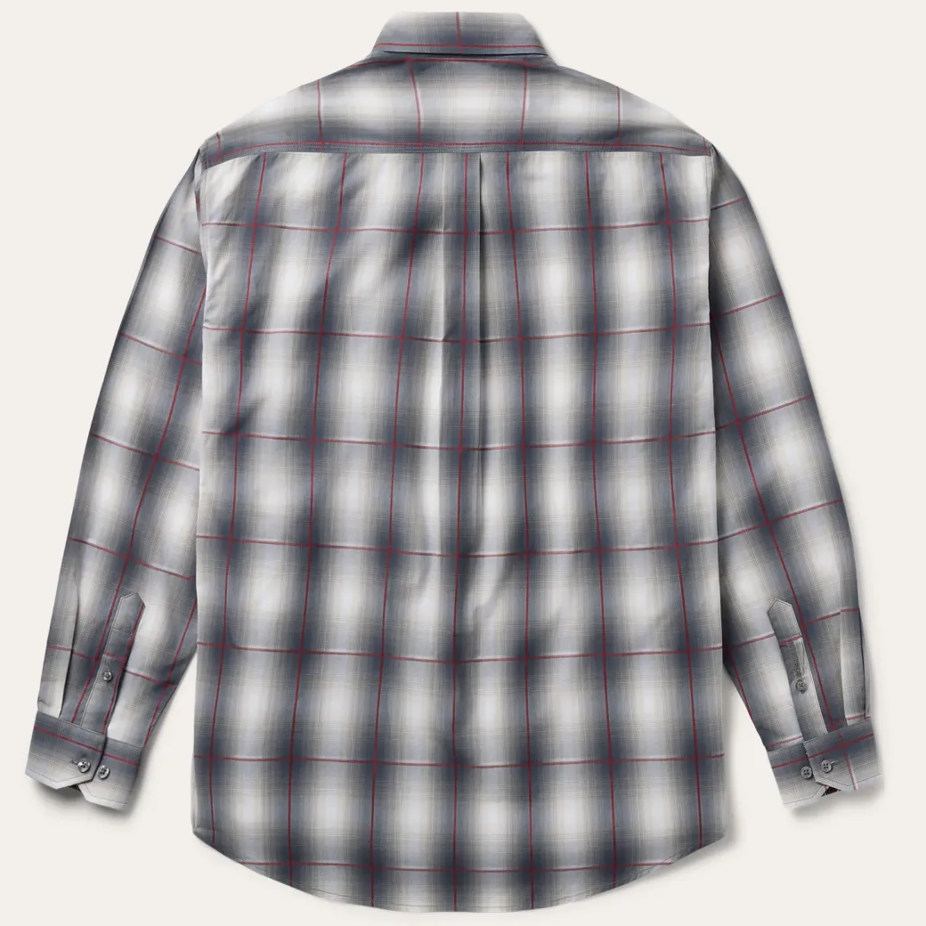 Smoke Ombre Plaid Button Front Shirt
