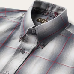 Smoke Ombre Plaid Button Front Shirt