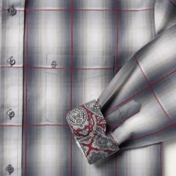 Smoke Ombre Plaid Button Front Shirt