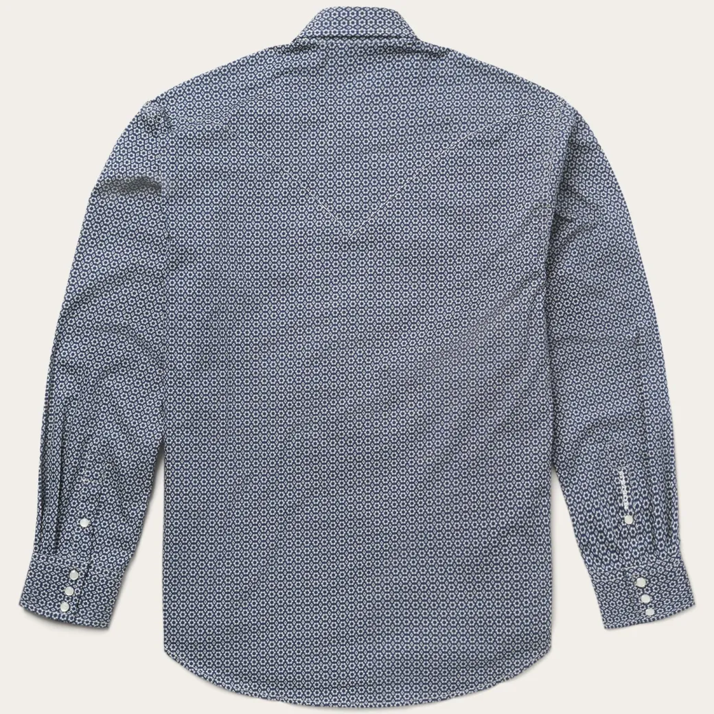 Snap Front Shirt in Deep Blue
