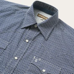 Snap Front Shirt in Deep Blue