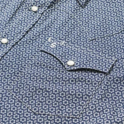 Snap Front Shirt in Deep Blue