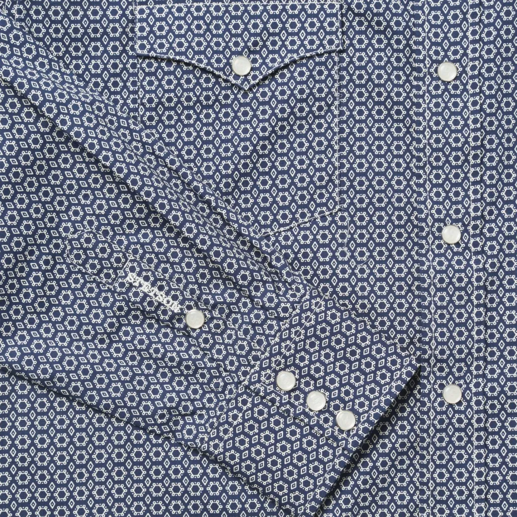 Snap Front Shirt in Deep Blue