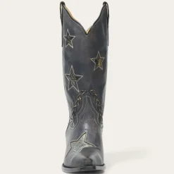 Star Distressed Black Cowboy Boot