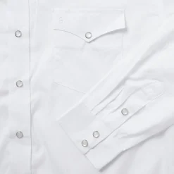 White Pinpoint Oxford Western Shirt
